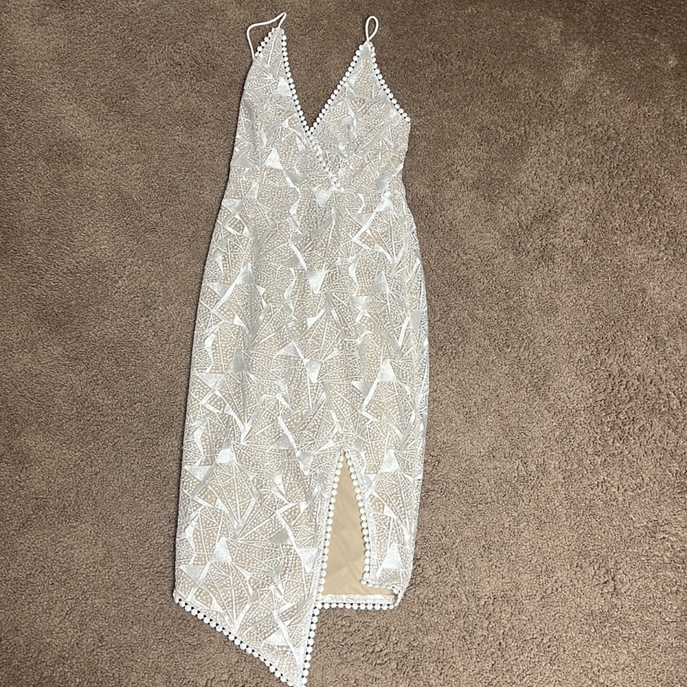 Fearless Asymmetrical Split Hem Embroidered Midi … - image 4